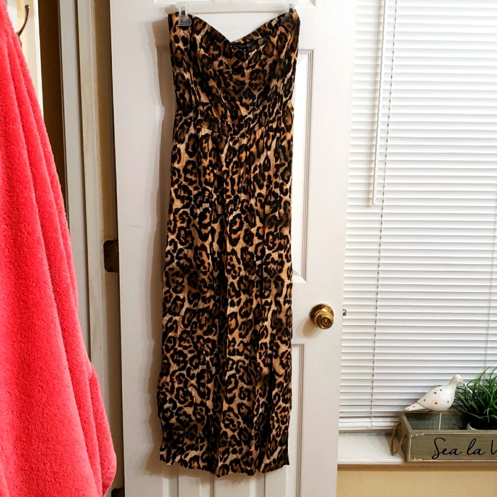 Leopard print strapless maxi dress Size M